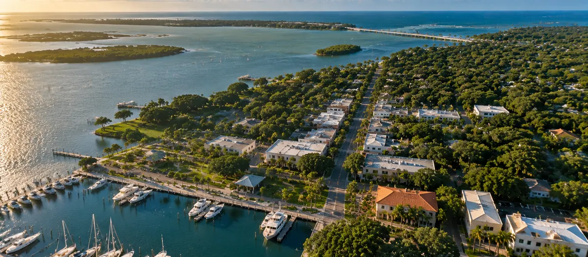 Aerial view of Dunedin, FL