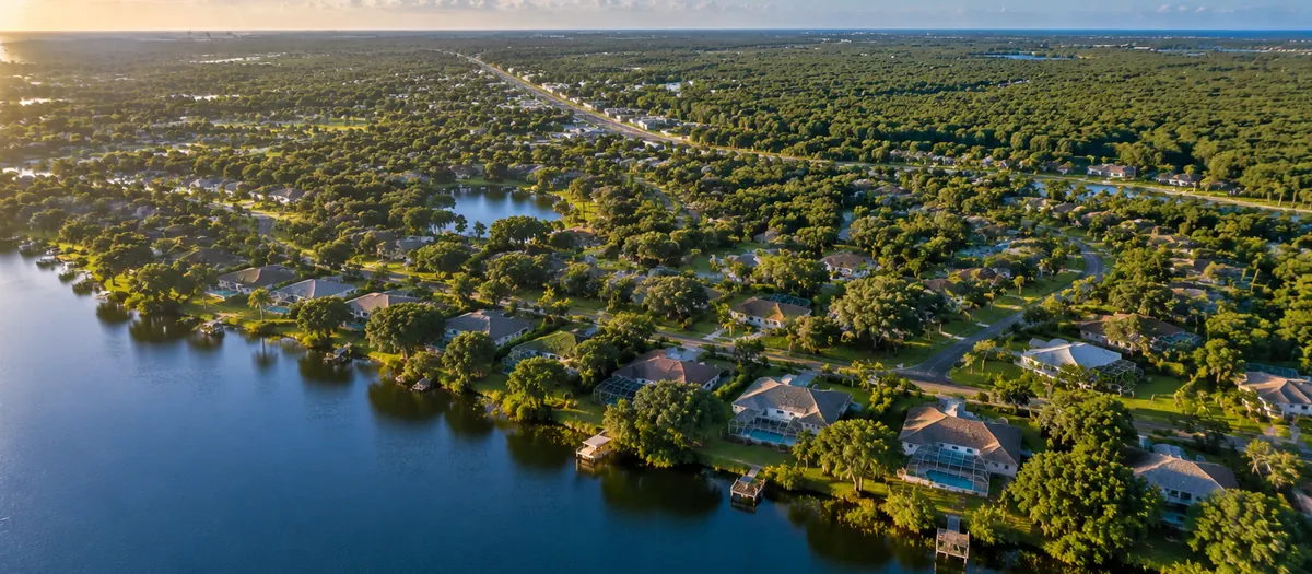 Aerial view of East Lake, FL