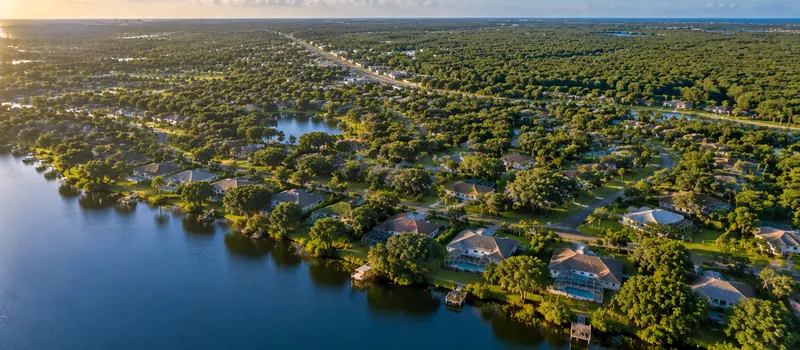 Aerial view of East Lake, FL